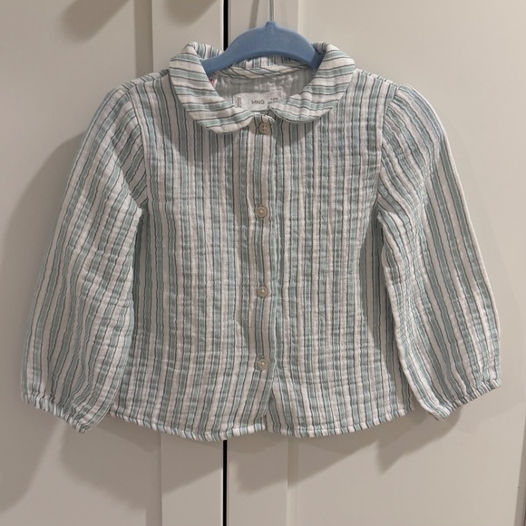 Mango Striped Cotton Long Sleeved Shirt, NWOT - Picture 4 of 6